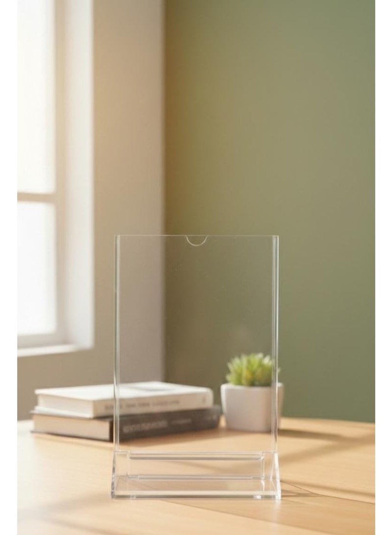 Clear Acrylic Sign Holder – Stylish and Durable Design for Advertising Display – Double Sided Stable Base for Office, Shop, Restaurant Use – Made of High Quality Acrylic and Easy to - Image 1